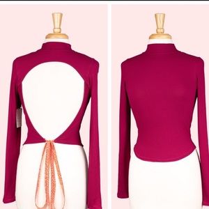 NWT Free People open back long sleeve top